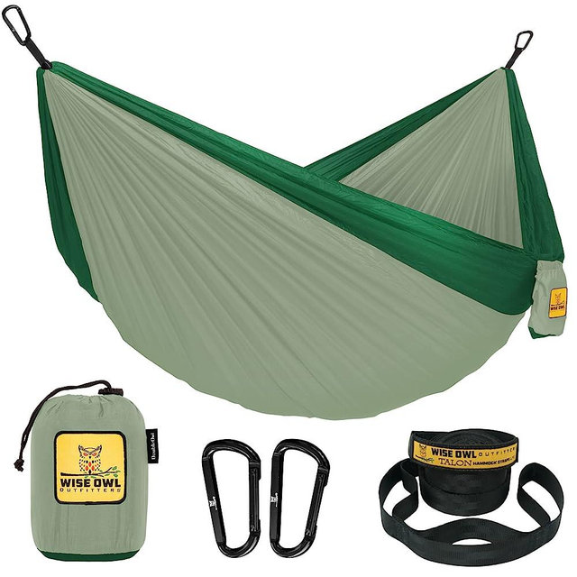 Wise Owl Outfitters Camping Hammock - Portable Hammock Single or Double Hammock Camping Accessories for Outdoor, Indoor w/Tree Straps