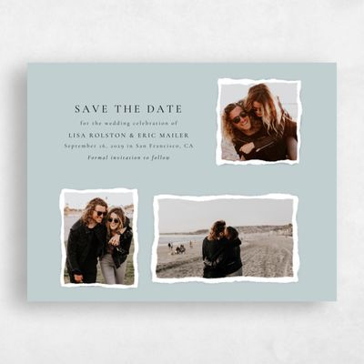 Blue Typography Wedding Save the Date - Jayden Multiphoto