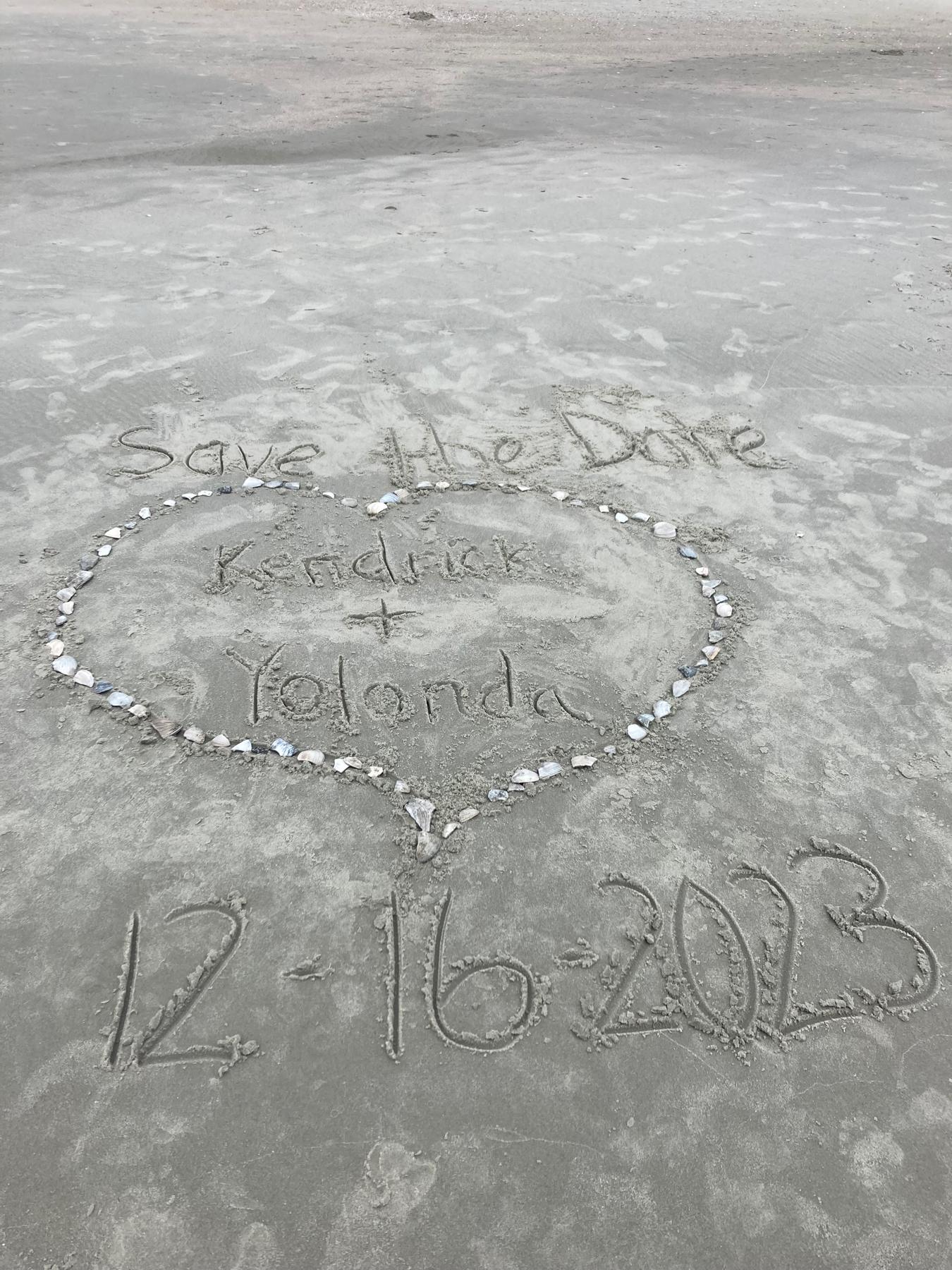 Yes!!! We wrote it in the sand so others can celebrate our love with us.