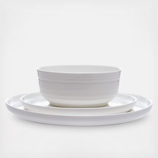 Callie 12-Piece Round Embossed Dinnerware Set, Service for 4