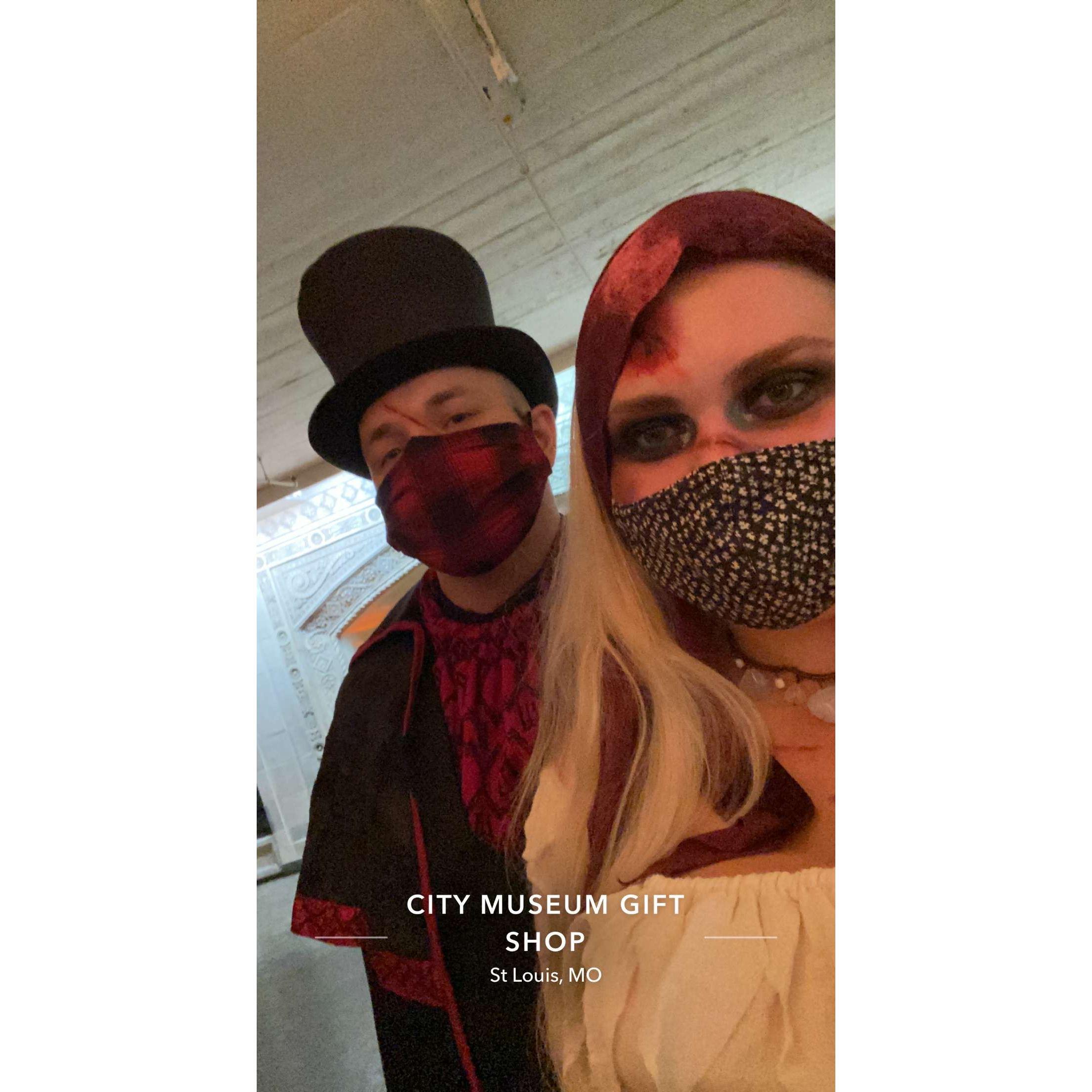 Dressing up for Halloween at the City Museum, October 2021