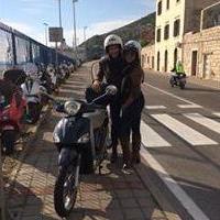 On our scooter in Dubrovnik
