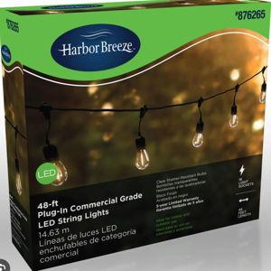 Harbor Breeze 48-ft Plug-in Black Outdoor String Light with 18 White -Light LED Edison Bulbs