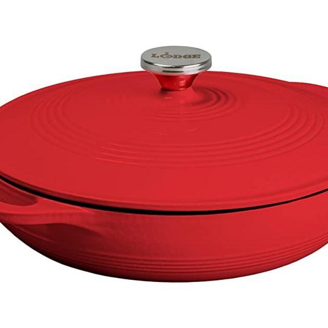 3.6 Qt Braiser Covered Casserole, Solid Red