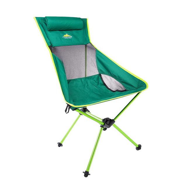Cascade Mountain Tech Camp Chair - High Back Ultralight for Backpacking, Camping, Sporting Events, Beach, and Picnics with Carry Bag