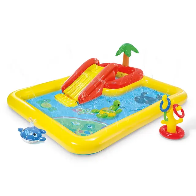 Intex 100" x 77" Inflatable Ocean Play Center Kids Backyard Kiddie Pool & Games