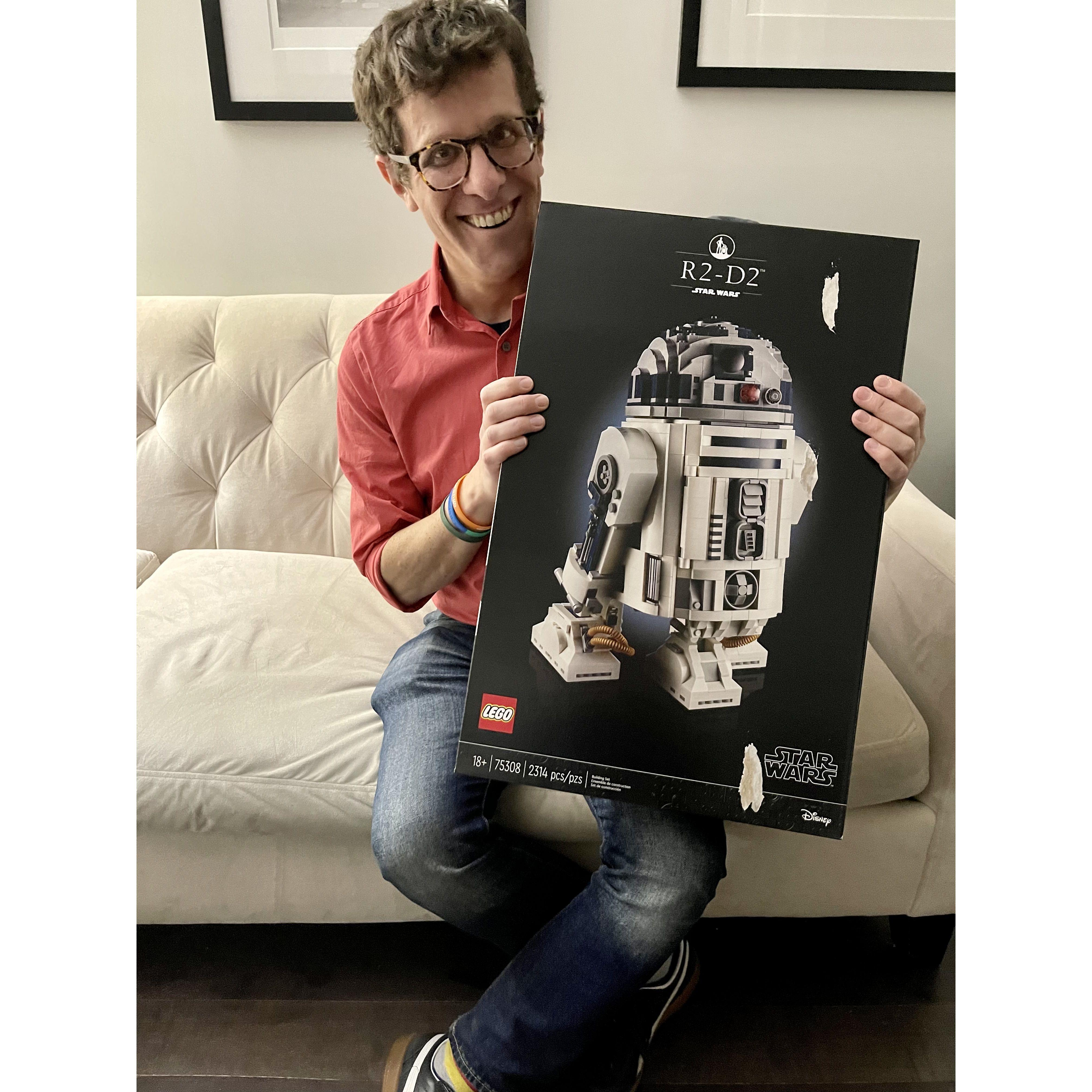 Rachel’s first Chanukah gift to Andrew: a Lego R2D2!