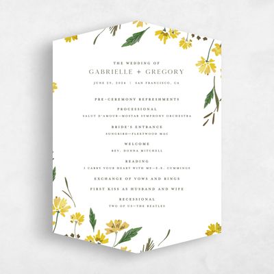 Yellow Diamond Wedding Program - Alires