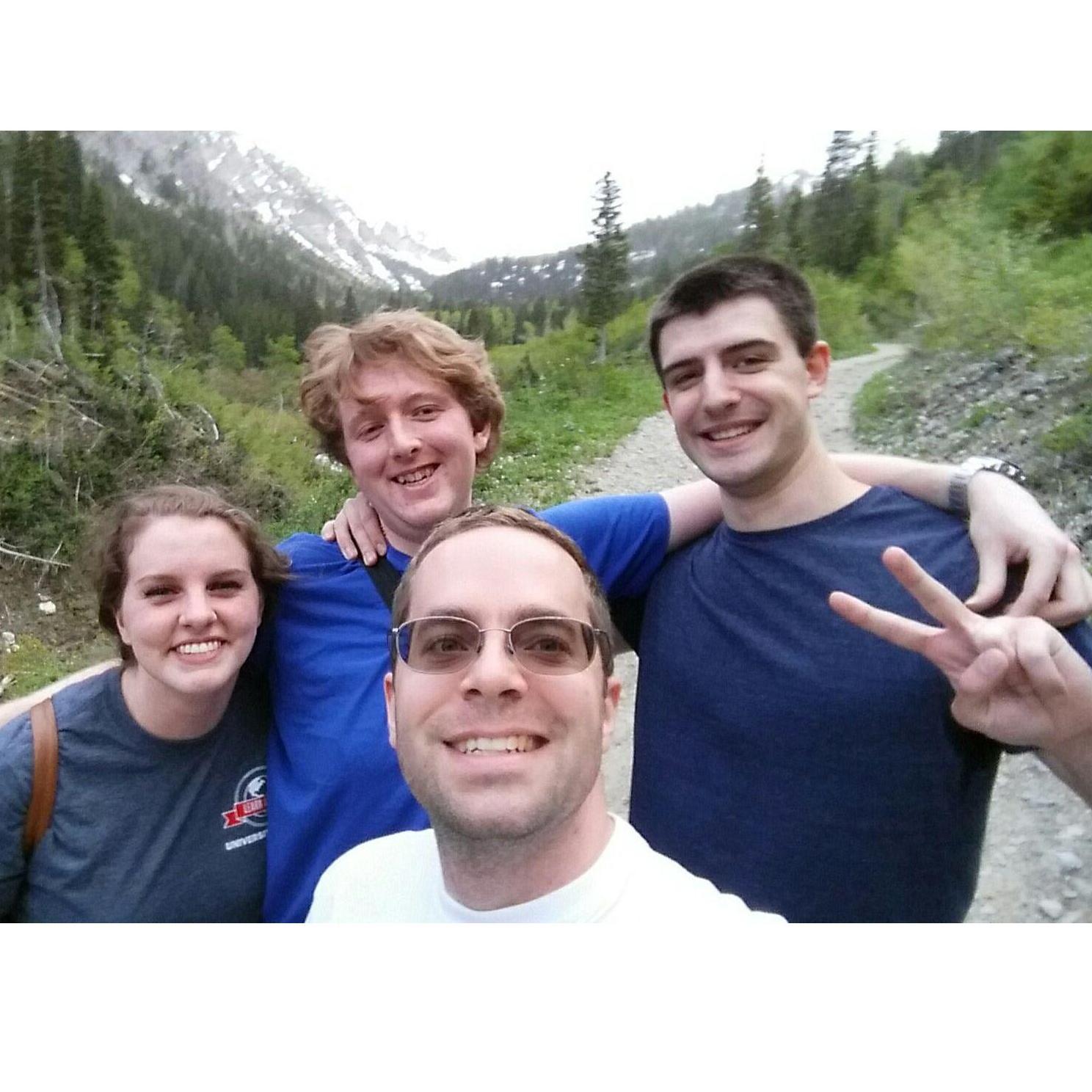 Us and some study abroad friends on our hike to Donut Falls in 2017.