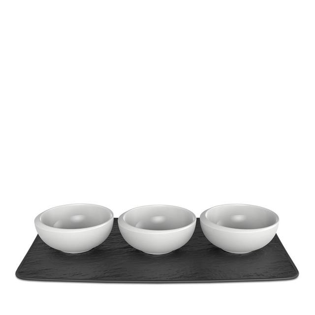 Villeroy & Boch New Moon Dip Bowl & Tray, Set of 4