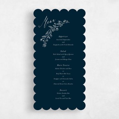 Blue Scalloped Wedding Menu - Miette