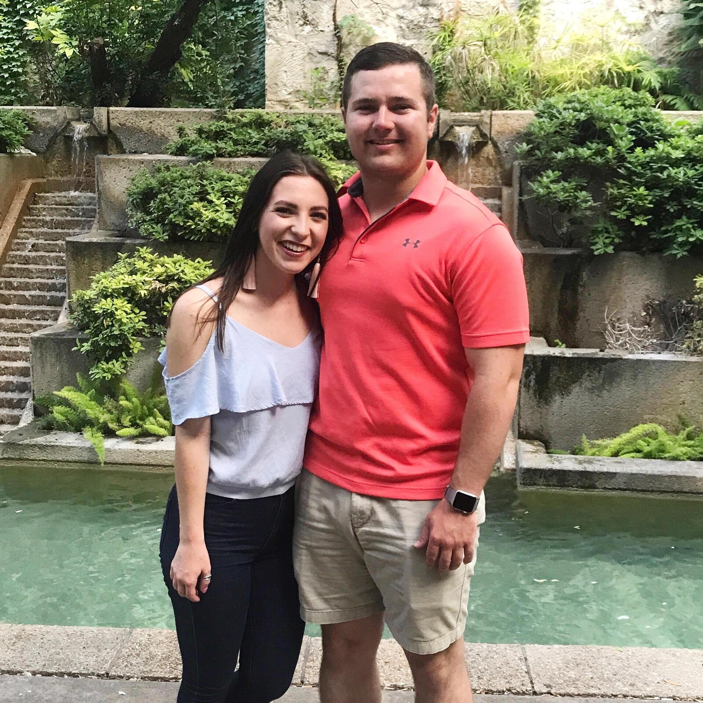 Katy and Kevin spent 30 minutes looking for someone to take this picture at the San Antonio River Walk.