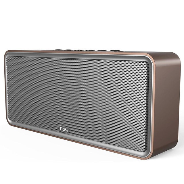 DOSS SoundBox XL Bluetooth Speaker with Subwoofer, 32W Loud Sound with Booming Bass, Dual DSP Technologies, 10H Playtime, USB-C, TWS, 2.1 Audio Channel for Home, Indoor and Office - Gold
