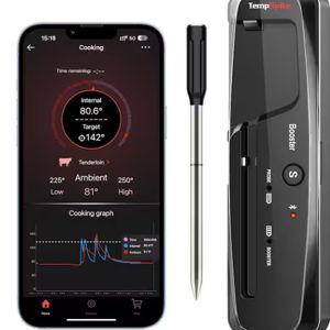 500 ft. Truly Wireless Thermometer TempSpike Lite Black Bluetooth Meat Thermometer for Grilling Smoking and Oven