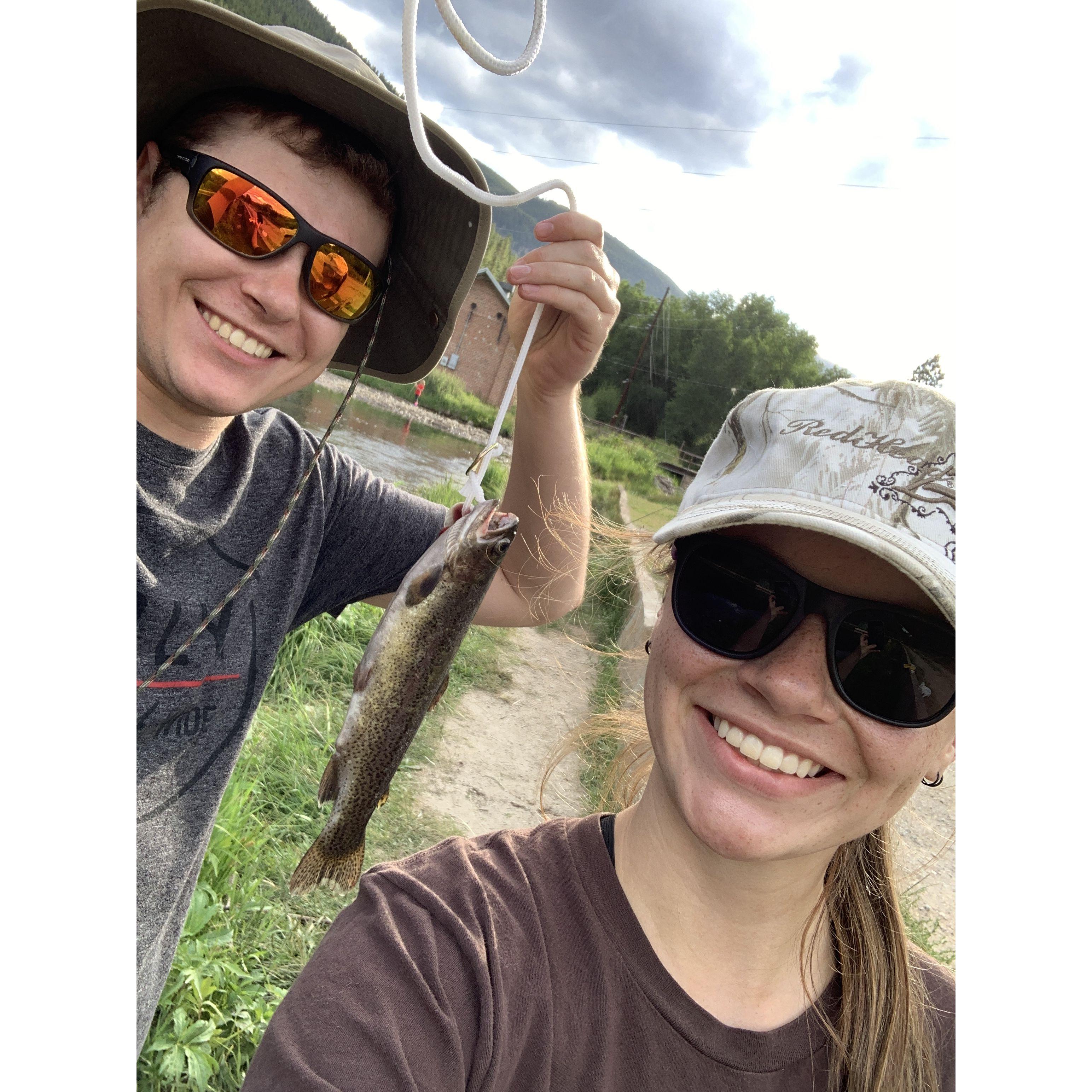 Michael and Alyvia love to fish together!