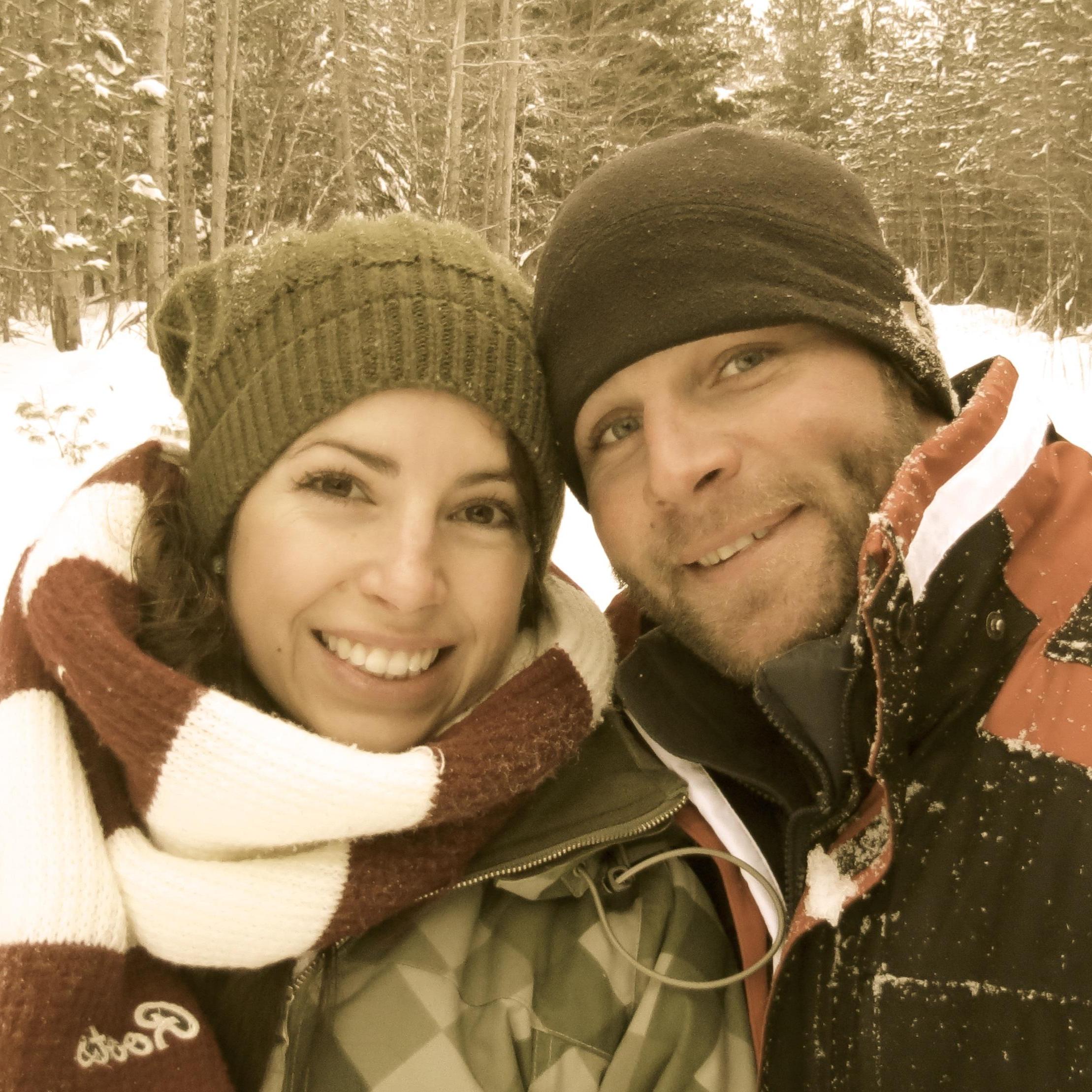 Encouraging Matt to brave the cold temps on skiis when I tapped out first.