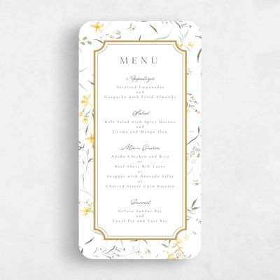 White Rounded Wedding Menu - Vasara
