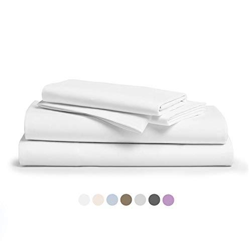 800 Thread Count 100% Pure Egyptian Cotton – Sateen Weave Premium Bed Sheets, 4- Piece White King- Size Luxury Sheet Set, Fits mattresses Upto 18” deep Pocket