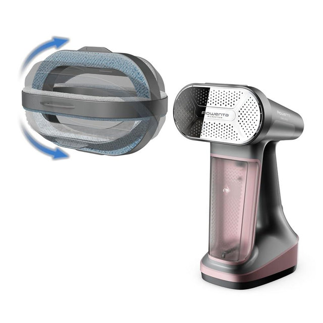 Rowenta Iron Steamer for Clothes, 3in1 Hand Held Steamers, Clothing Steamer, Ironing, Lint Remover, 7.1 Oz Tank, 1875 Watts, Auto-Off, Black & Pink, DR8865