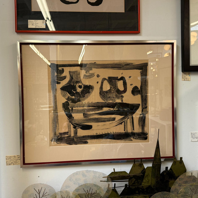 Framed Monotype by Edgar Ewing circa 1959