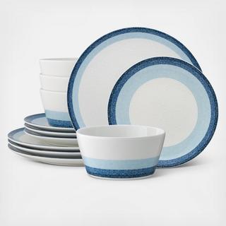 Colorscapes Layers 12-Piece Coupe Dinnerware Set, Service for 4