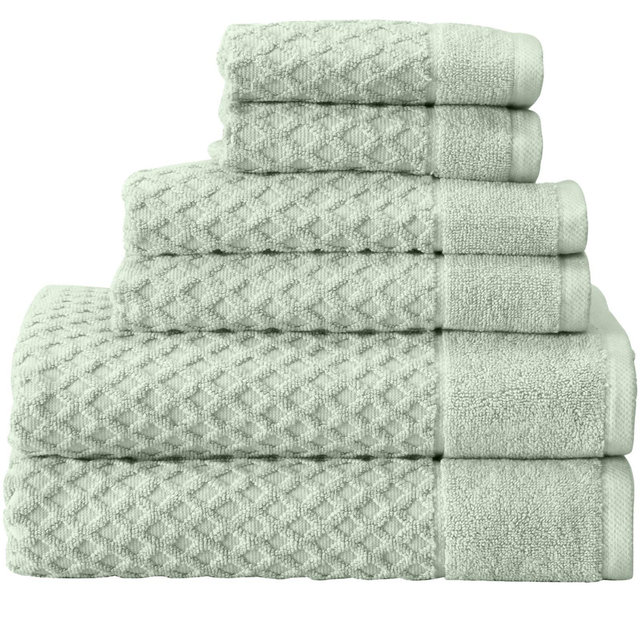 100% Cotton Quick-Dry Diamond Textured Bath Towel Set - Great Bay Home