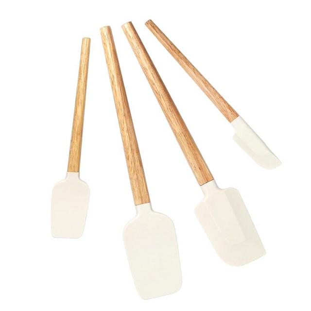 Silicone Spatula Set, Food Grade Rubber Spatula-4 Piece Nonstick Rubber Spatulas, Spoonula, Jar Scraper for Cooking, Baking, Mixing, Frosting - Heat Resistant Up to 600°F（Dishwasher Safe ）