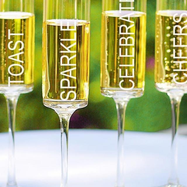 'Celebrate!' Contemporary Champagne Flutes