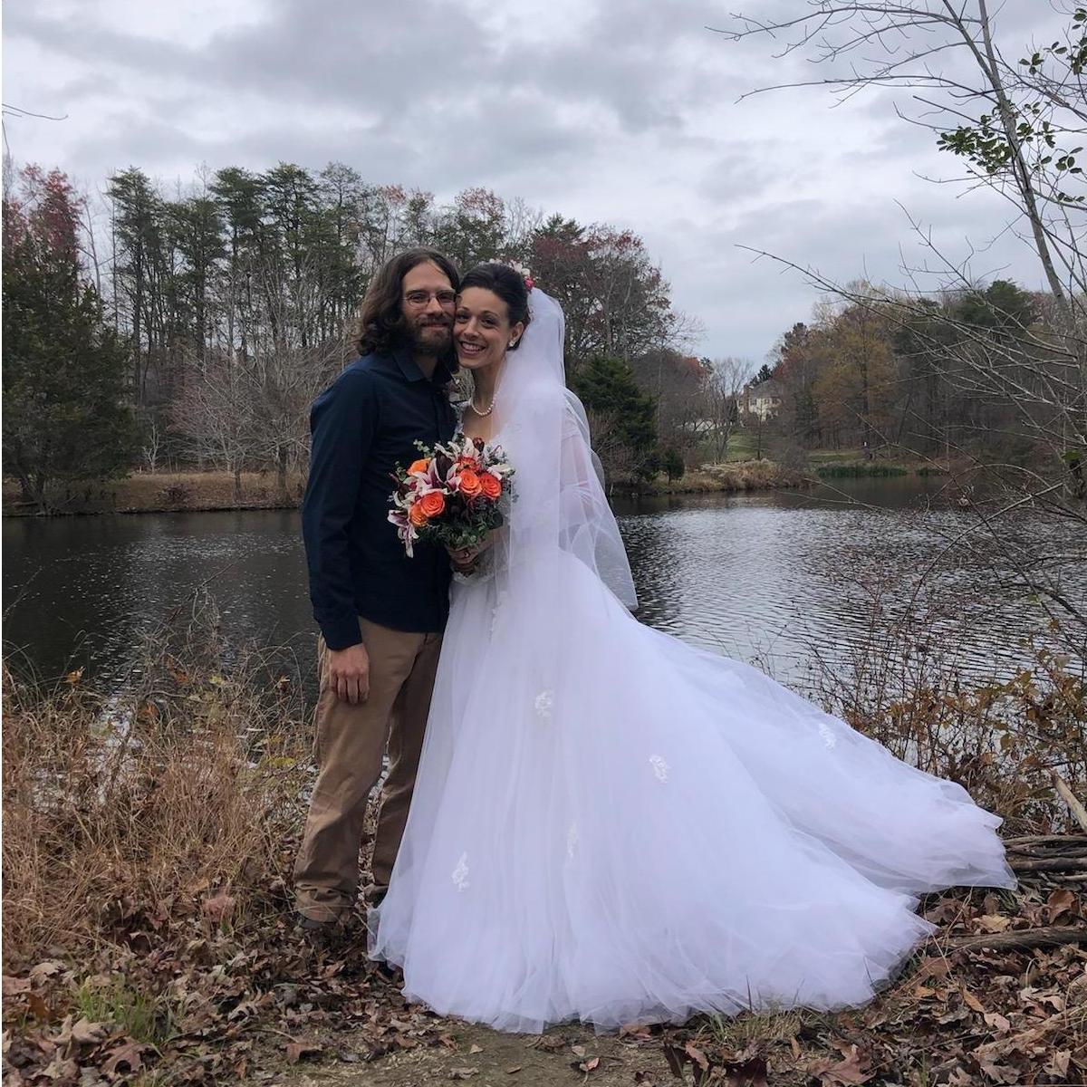 Basking in the joy of being married by the most beautiful pond:)