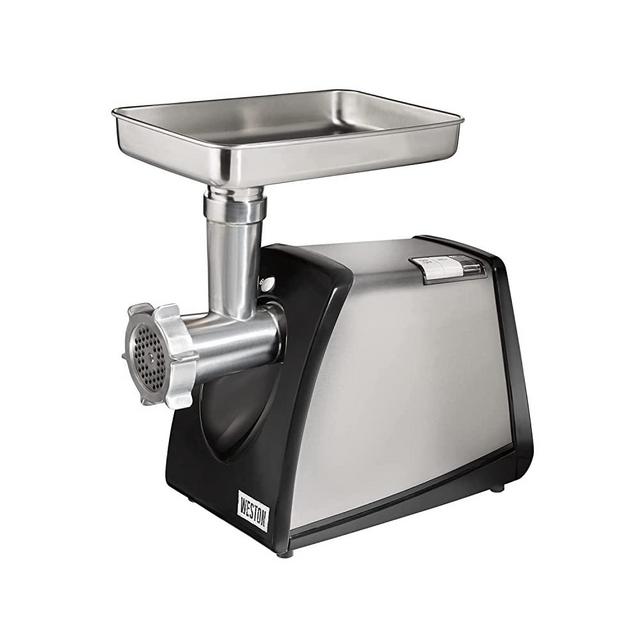 Weston 33-0801-W Electric Meat Grinder & Sausage Stuffer, No. 8, 650 Watt, 7/8 HP Motor, Grinds 3 lbs/Minute, Stainless Steel