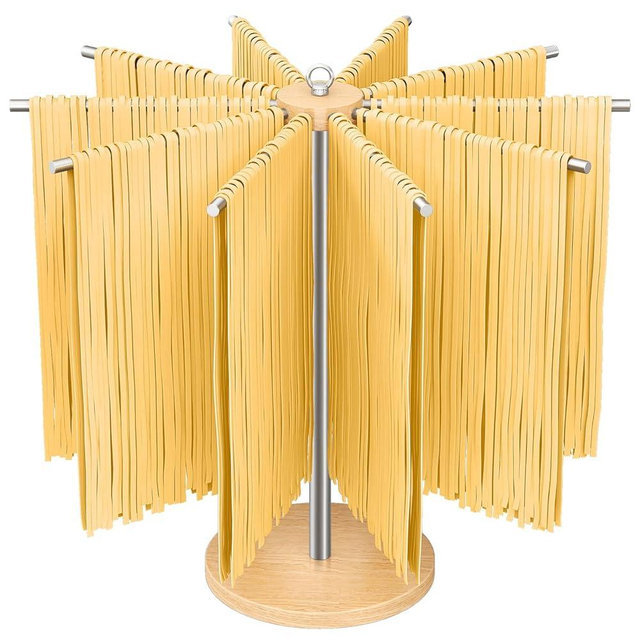 Pasta Drying Rack, 304 Stainless Steels Pasta Rack with Handle, Detachable Stand Noodles Drying Hanger for Homemade Fresh Spaghetti, Tagliatelle, Fettuccine