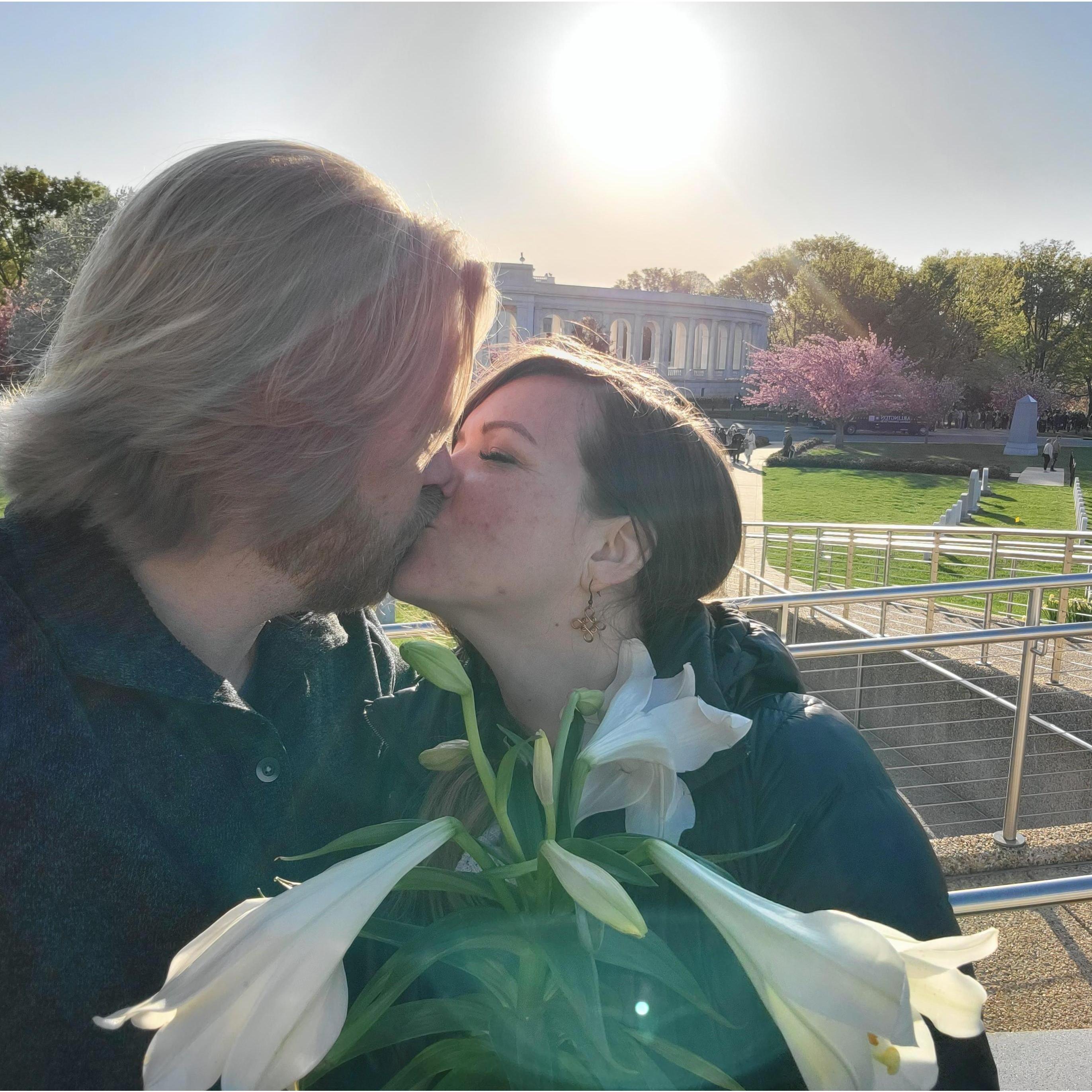 On Easter morning, we went to the sunrise service at Arlington Cemetery, celebrating the promise of the resurrection because of Jesus Christ.