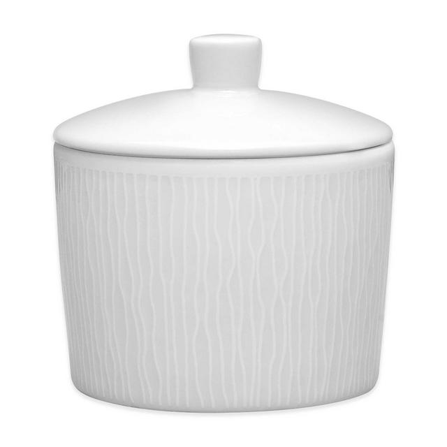 Noritake® White on White Swirl Covered Sugar Bowl