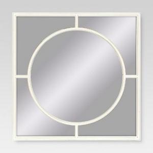 Round Inside Square Decorative Wall Mirror White - Threshold™