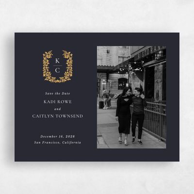 Black Wedding Save the Date - Mirra Landscape