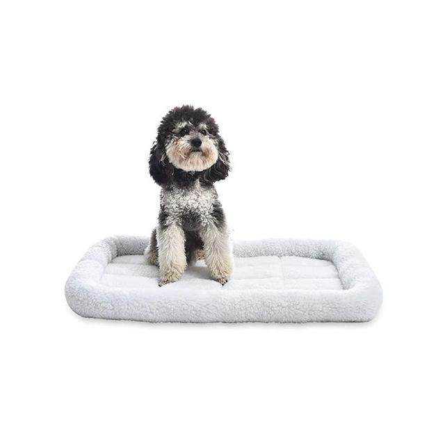 Amazon Basics Padded Pet Bolster Crate Bed Pad, Small (29 x 19 Inches)
