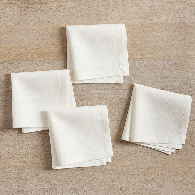 Caterer's Box Cocktail Napkins, Set of 12 - White