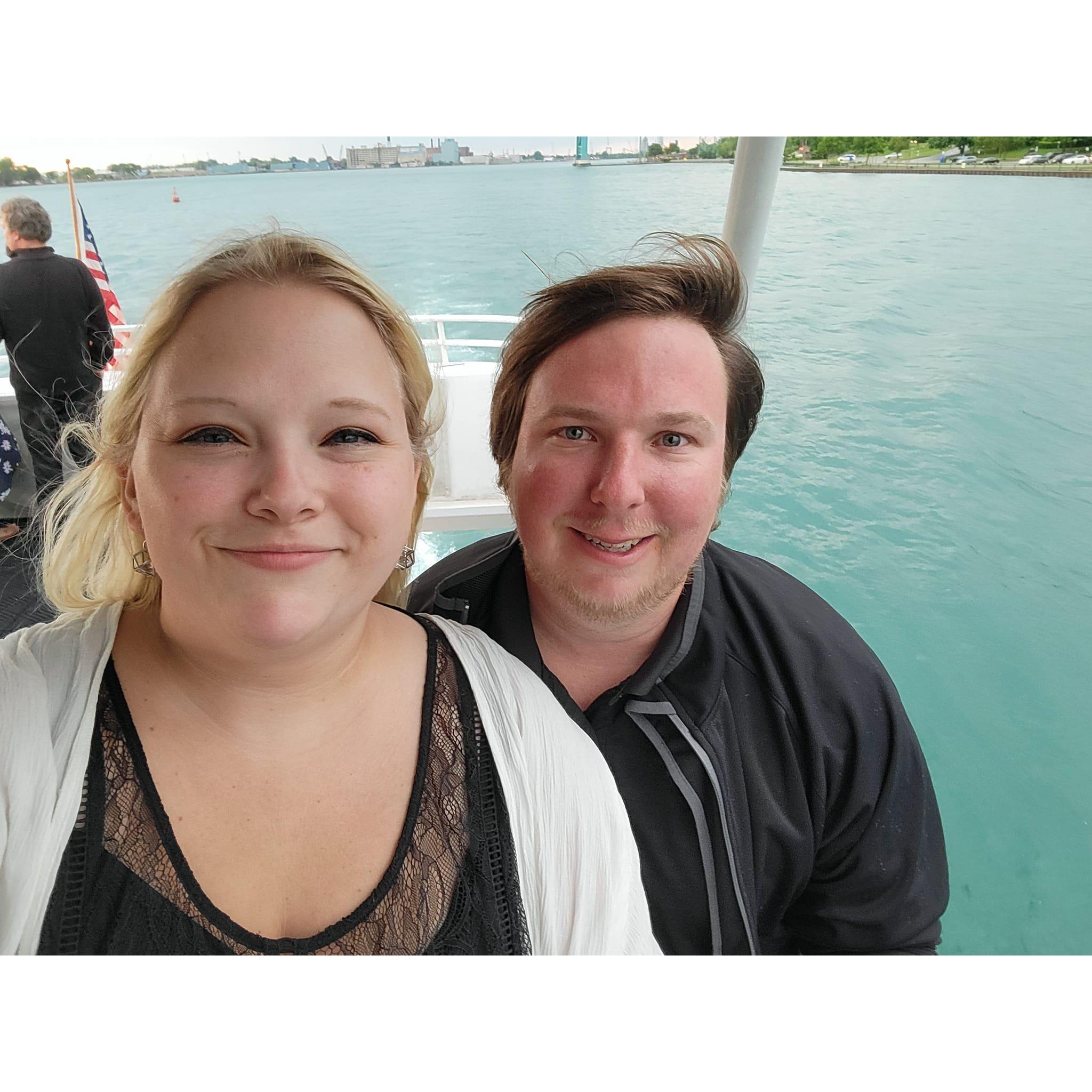 Our first time on a yacht for Matt's work party