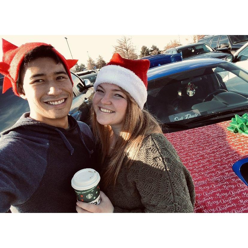 Present shopping for our first Christmas together!