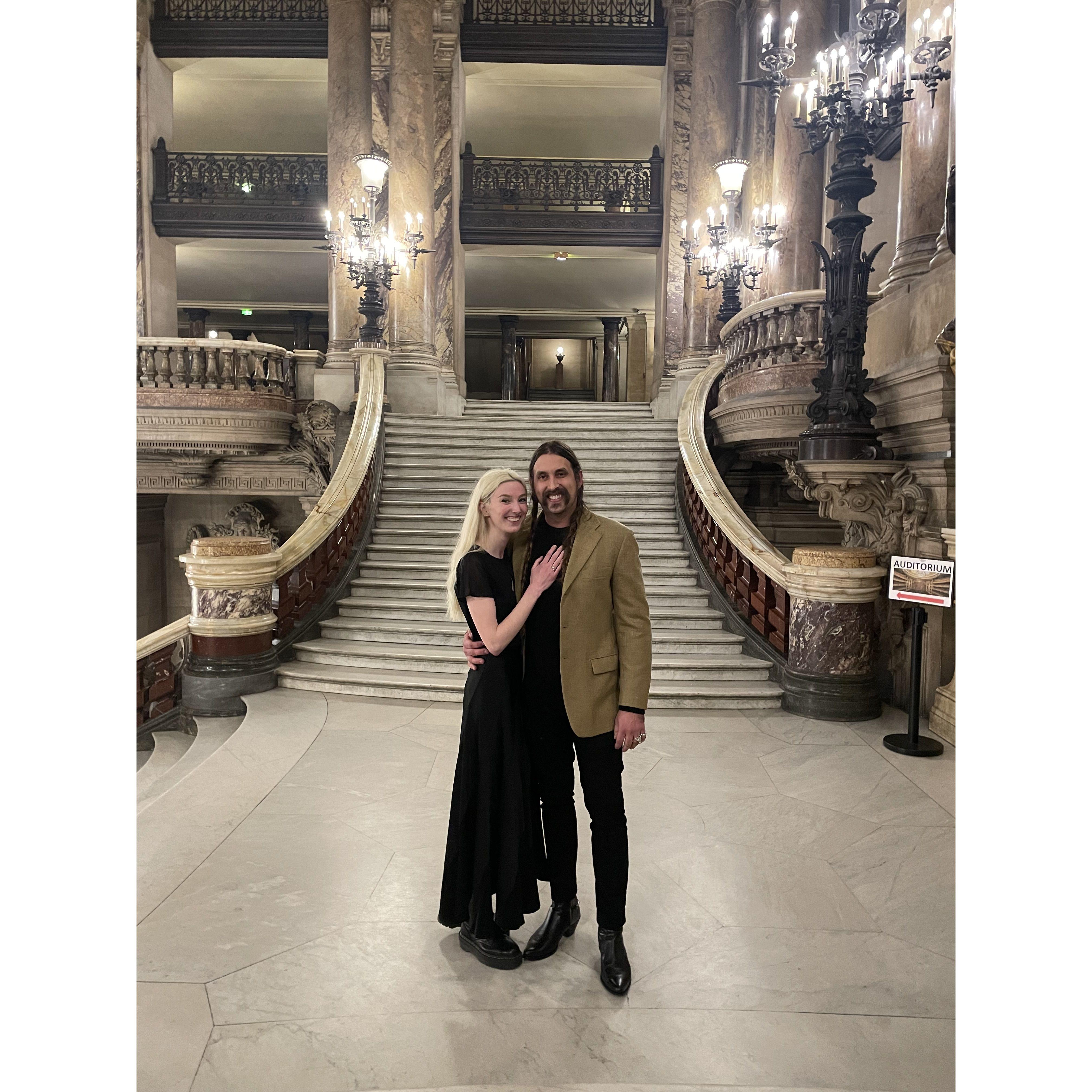 getting engaged at the Palais Garnier