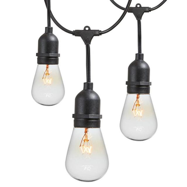 48 ft. 11-Watt Outdoor Weatherproof String Light with S14 Incandescent Light Bulbs Included