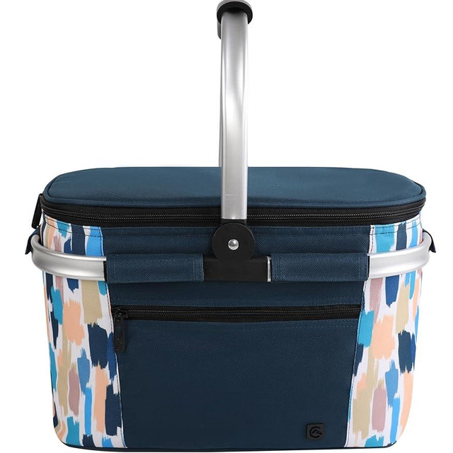 ALLCAMP Insulated Cooler Bag Portable Collapsible Picnic Basket Cooler with Sewn in Frame (Medium Graffiti Pattern)