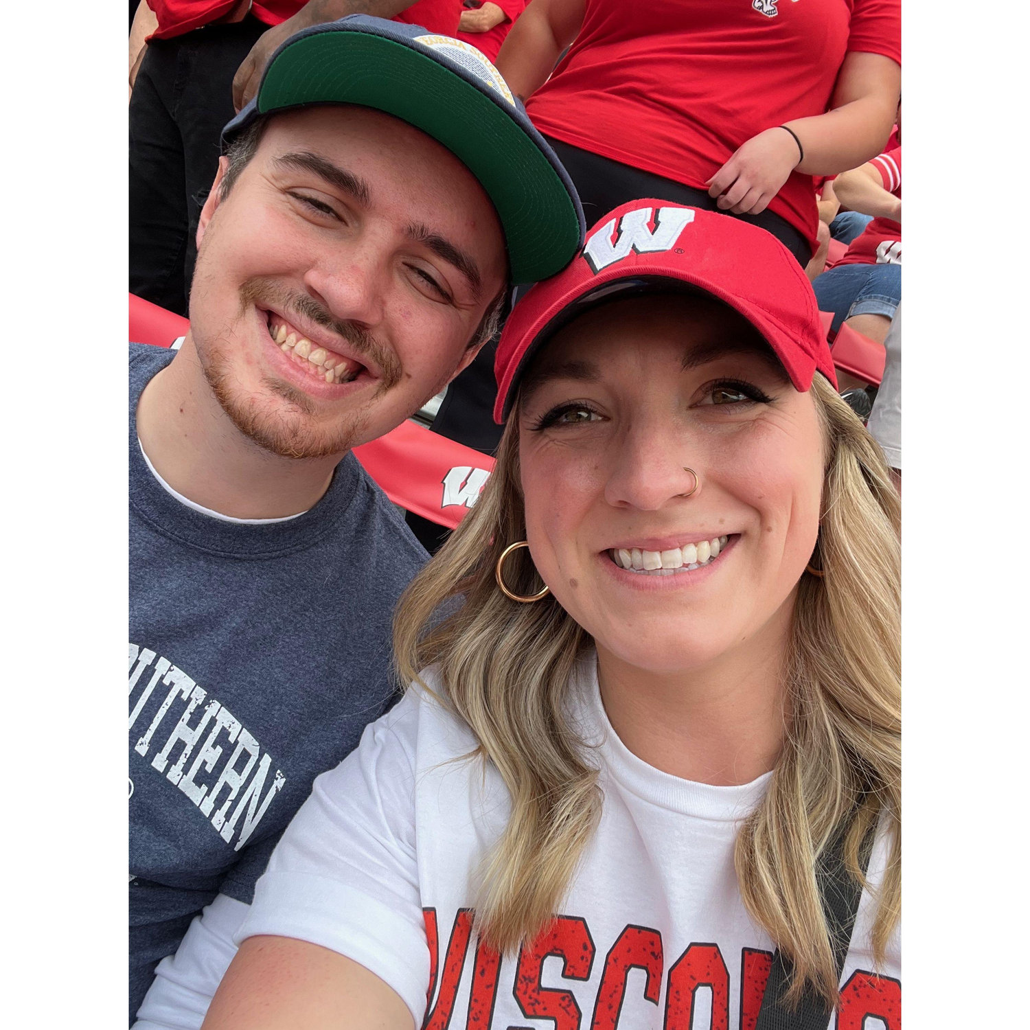 Sean's first Badger game and Randa's first time seeing GSU Eagles in action in years