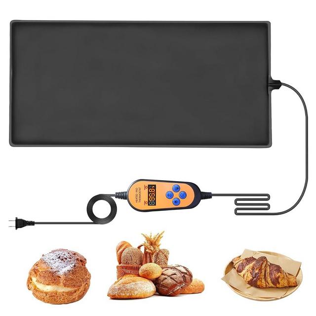 21" L x 10" W Bread Proofing Heating Mat, Sourdough Dough Proofer for Fermenting, Digital Temperature Display - for Making Bread, Baked, Warm
