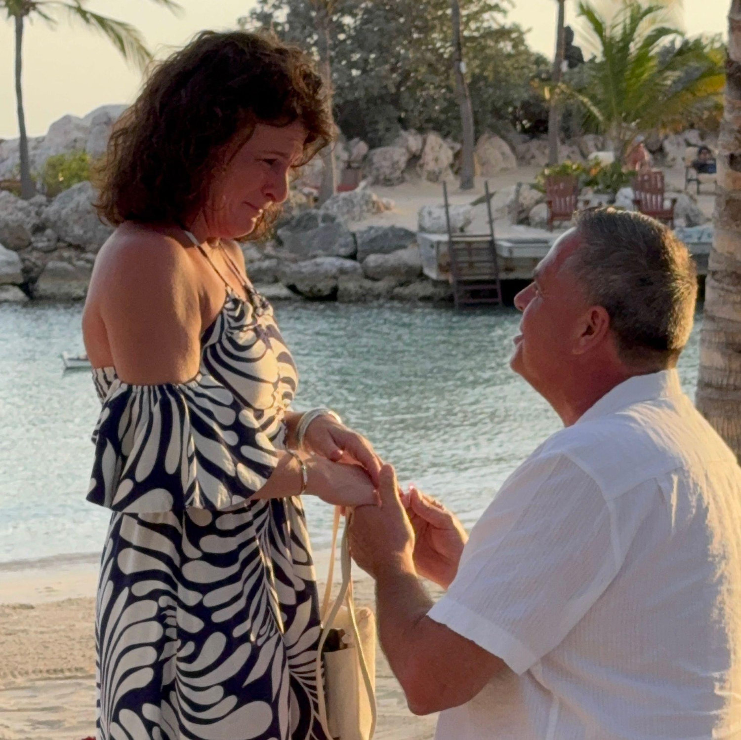Tim putting the ring on my finger as I answered, ABSOLUTELY!!