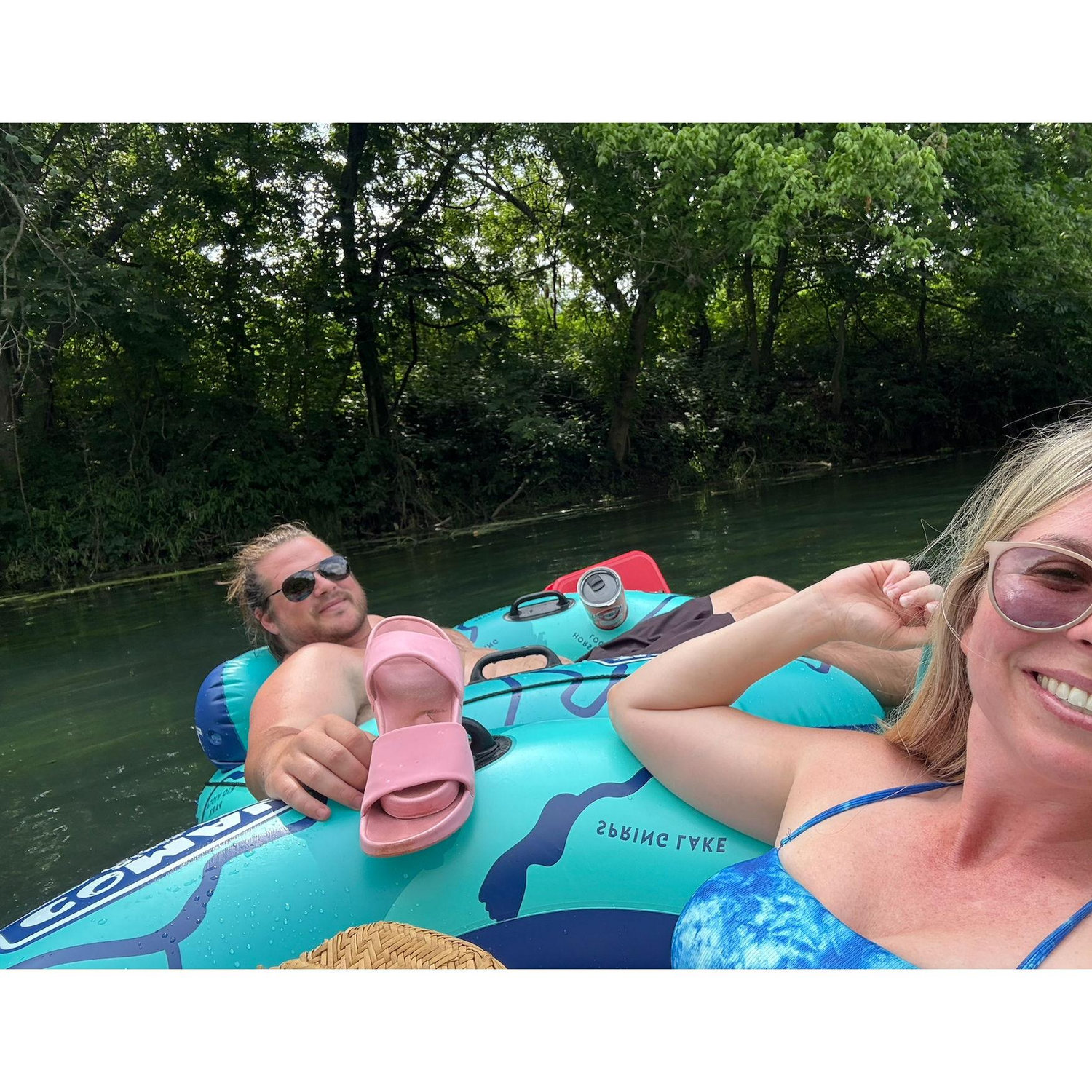 Carolyn's first time floating the San Marcos River!
