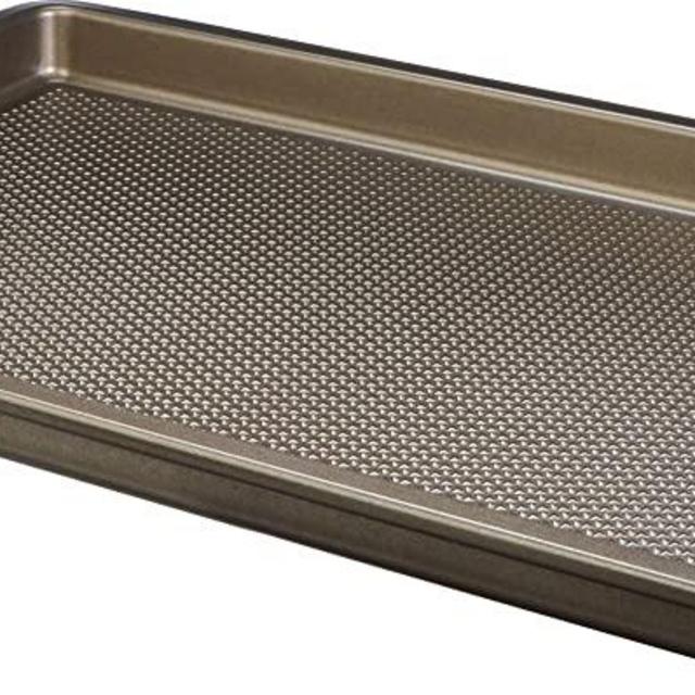 Good Cook 5511 Aluminized Steel, Diamond-Infused Non-Stick Coated Textured Bakeware, Half Sheet, champagne pewter