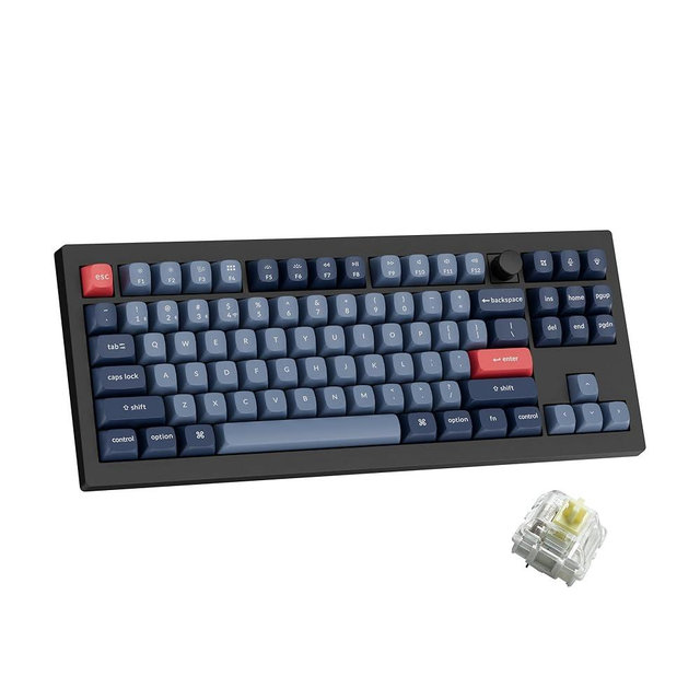Keychron V3 Max TKL Wireless Mechanical Keyboard, QMK/VIA RGB Bluetooth/2.4 GHz/Wired, 87 Keys Hot-Swappable with Gateron Banana Switch, Compatible with Mac Windows Linux