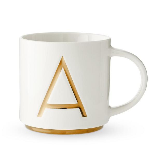 Gold Monogram Mug, A