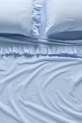 Organic Cotton Spa Sateen Ruffled Sheet Set